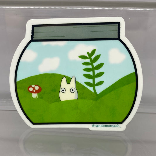 Baby Totoro Jar Terrarium Sticker